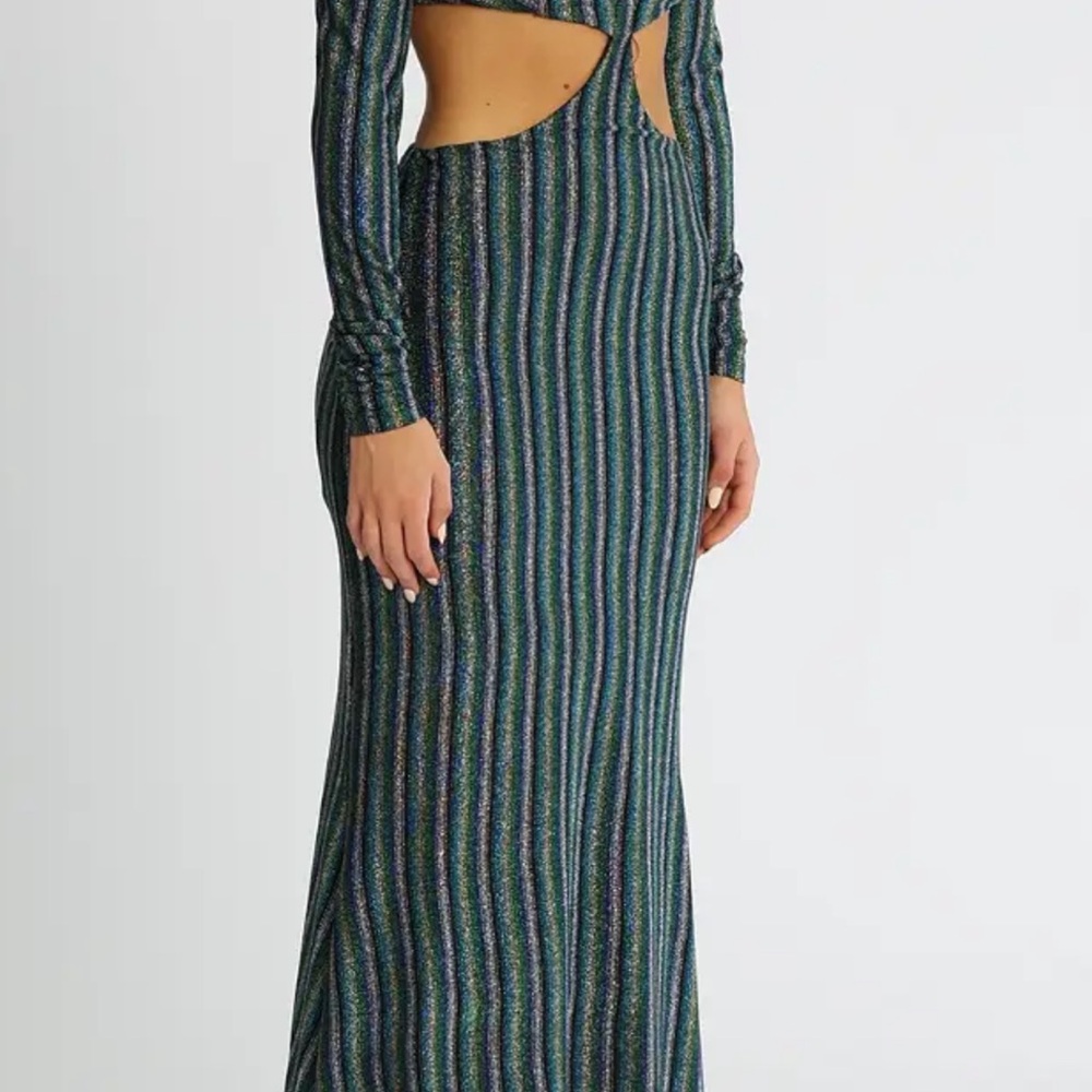 MISHA COLLECTION Green Cut Out Bodycon Dress